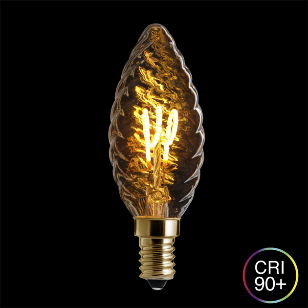 UNI-FLEX kronljus vriden gold E14 3W 2000K dimbar